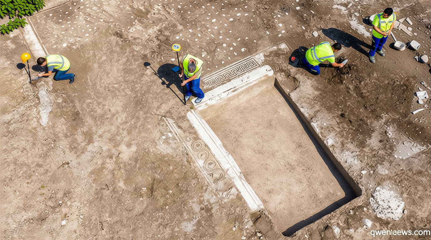 Illegal excavation reveals grand Roman villa with elaborate mosaics