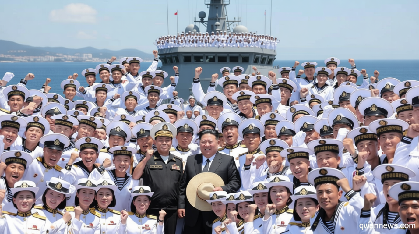 North Korea jump-starts naval buildup by commissioning its largest-ever warship