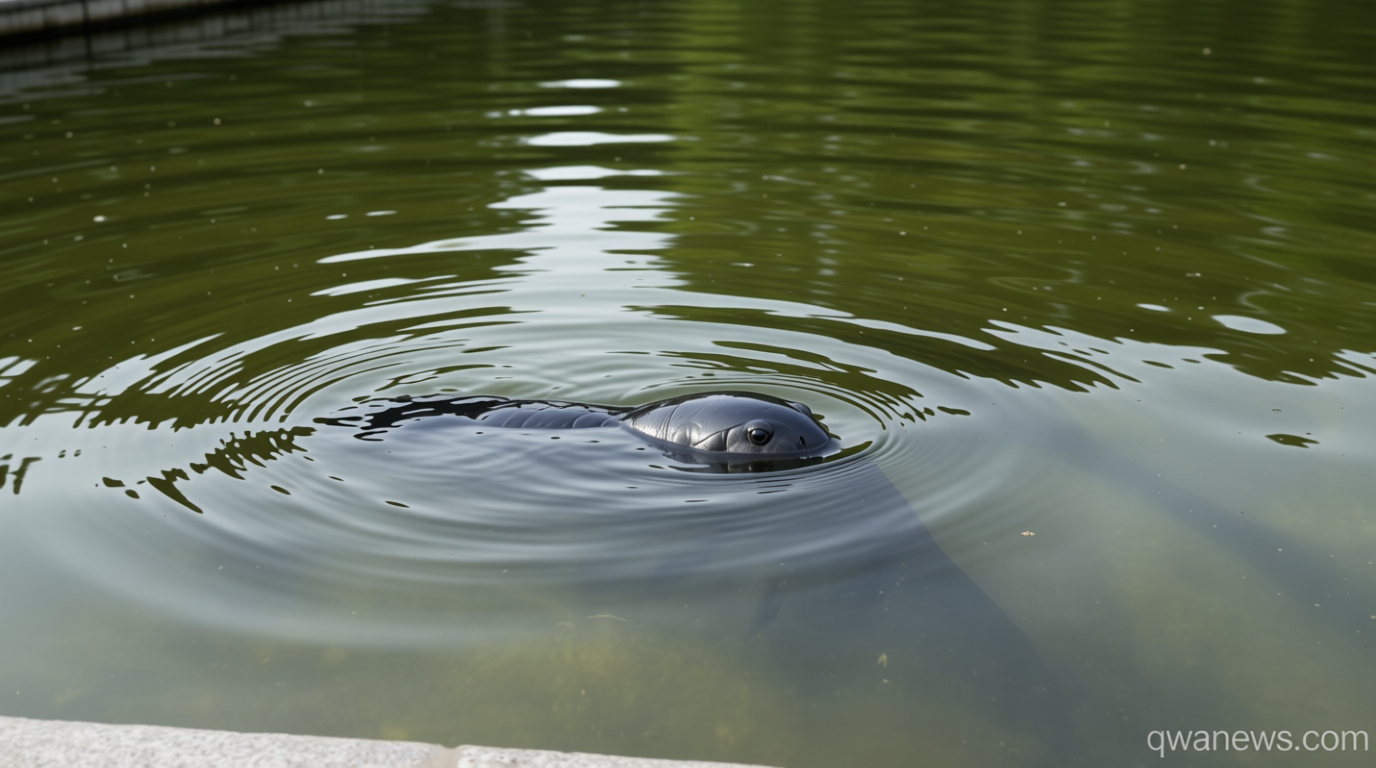 Blue material peeling off bottom of Reflecting Pool, days after costly renovation