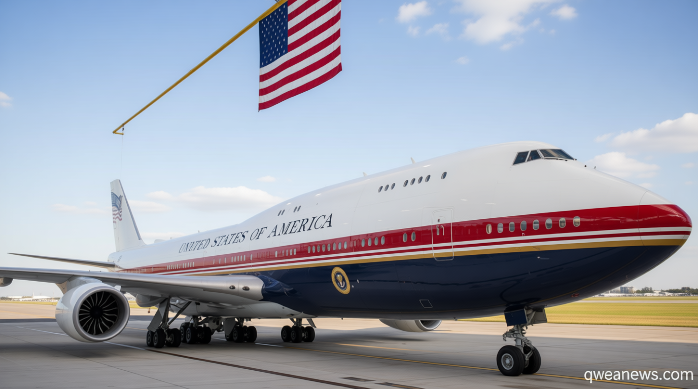 Trump unveils a new presidential airplane