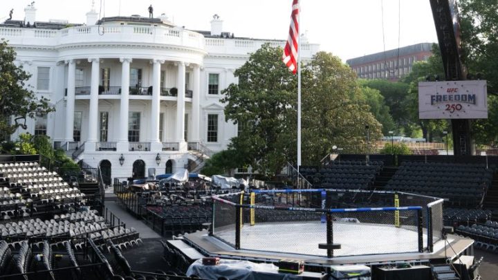The biggest brawl at Trump’s UFC night may be with the weather