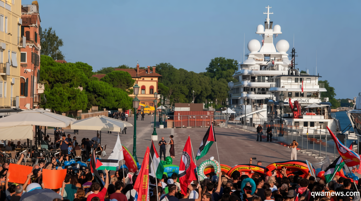 Venice protesters clash with police as Trump envoy’s mega yacht crashes their party