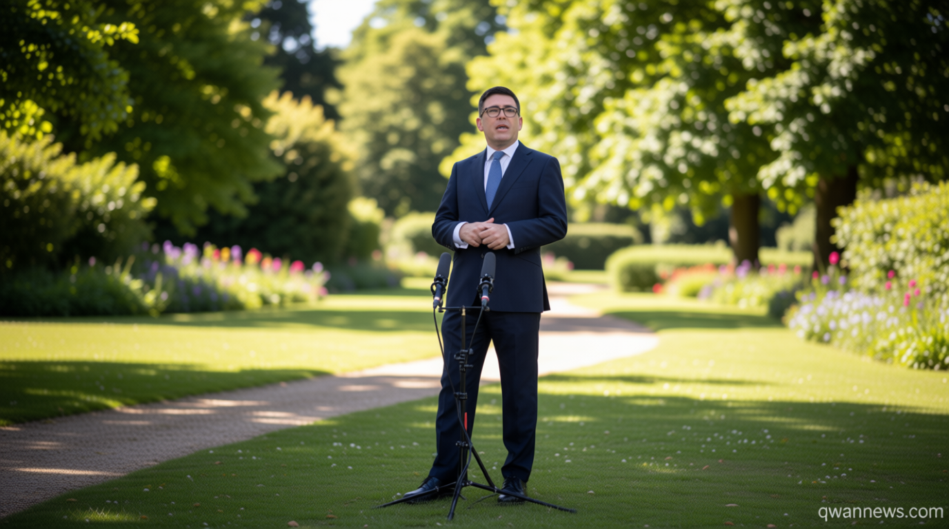 Bold pledges, upbeat mood and informality: What we learned from Andy Burnham’s first day as Britain’s leader