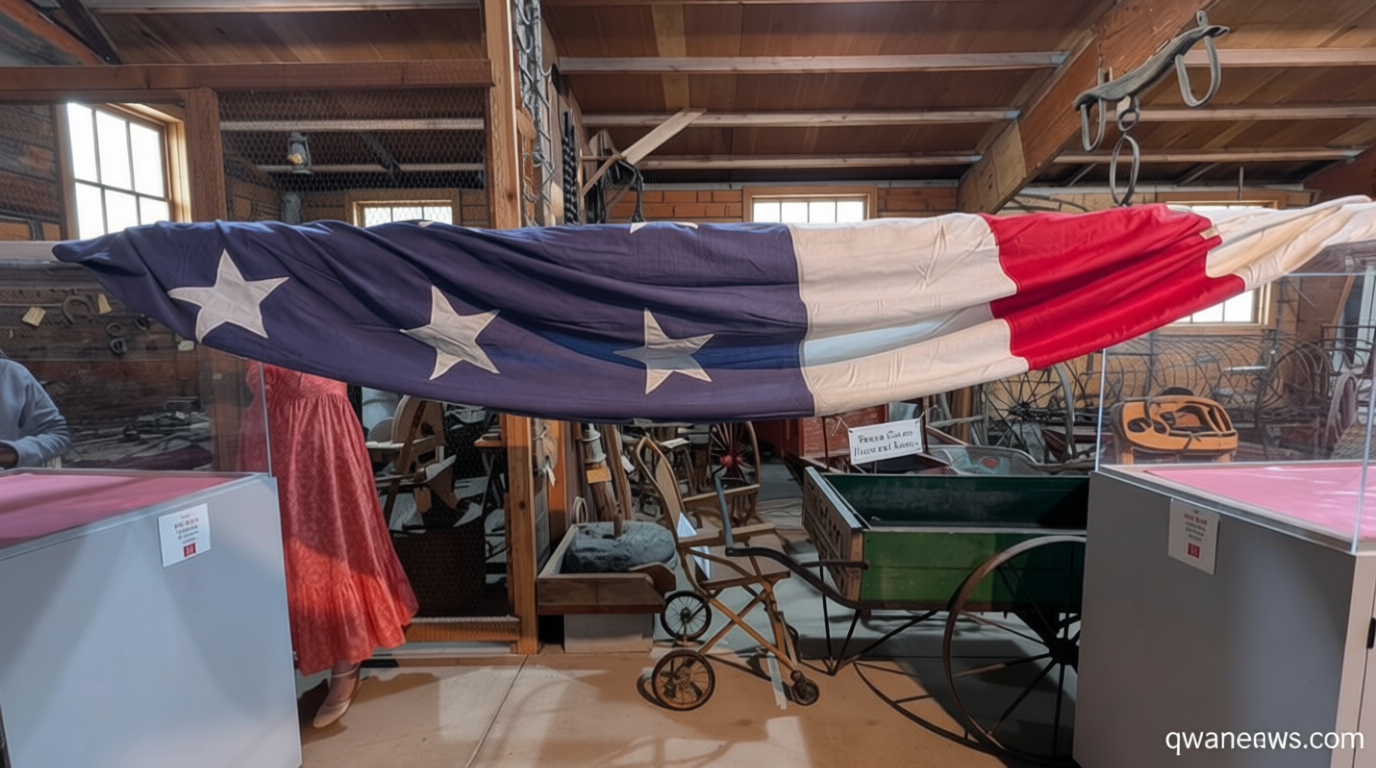 A 48-star US flag, the size of a single bedroom apartment, has draped a Minnesota community in red, white and blue mystery
