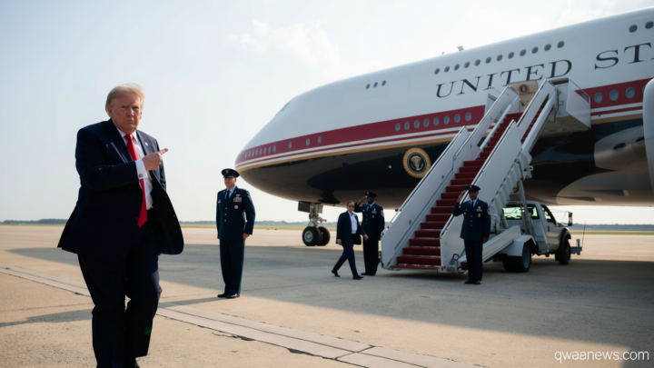 Trump says US ‘couldn’t build a plane like this’ as Qatari-gifted Air Force One embarks on inaugural flight