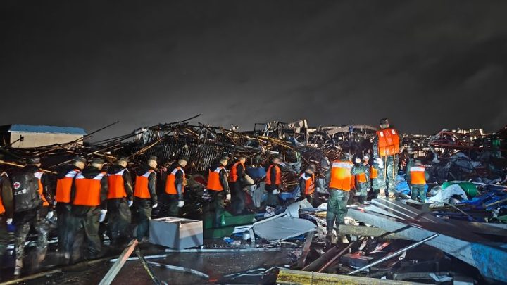 Man blown from 12th-floor apartment as deadly tornado rips through central China