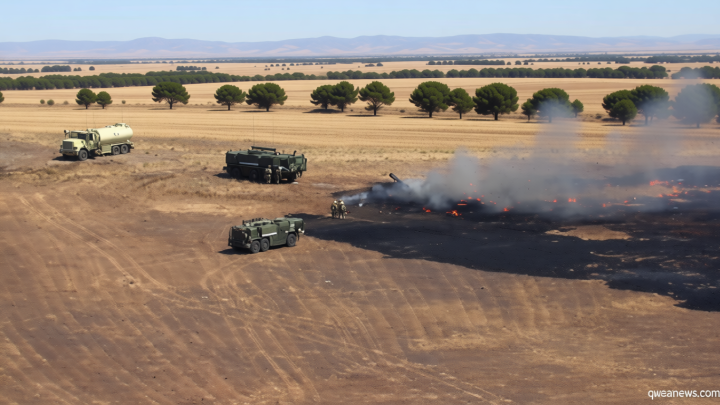 Military F-35B fighter jet crashes and burns at California Marine Corps base