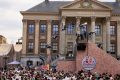 This Dutch city square became an extreme biking arena for the weekend. Now women are allowed to compete